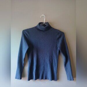 George Navy Ribbed Turtleneck Sweater